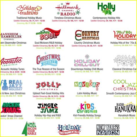 xm radio christmas channels list